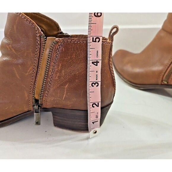 Lucky Brand Womens Basel Brown Ankle Boots Shoes 9M Cowgirl Booties Stacked Heel - Picture 7 of 8